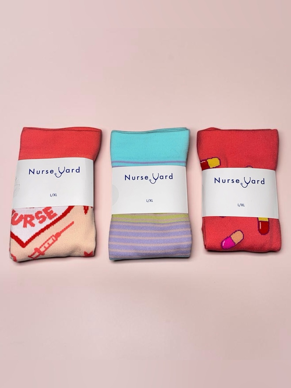 Nurse Yard Compression Socks L/XL - Set of 3